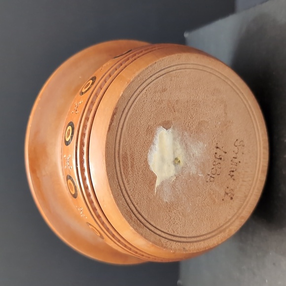 VGT,1983 Decorative Round Brown/ Orange Ukranian Hutsul Box. - Picture 5 of 9